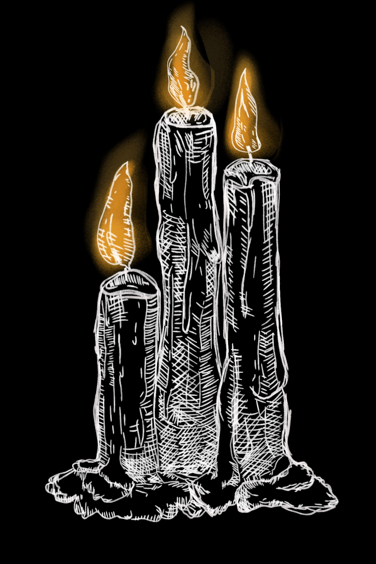 Candle burning through the day